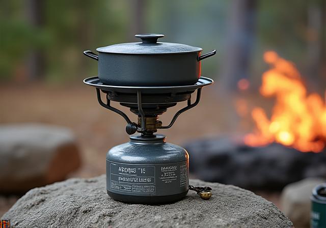 Portable camping stove with cookware